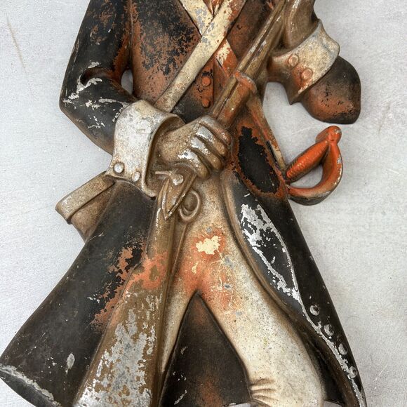 3 Vintage Sexton Cast Metal‎ Continental Army Minuteman Soldiers & BugleWall Art - Picture 6 of 16